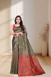 Designer Jacquard Silk Saree with Traditional Woven Floral Border