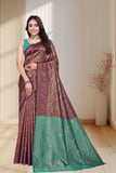 Designer Jacquard Silk Saree with Traditional Woven Floral Border