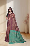 Designer Jacquard Silk Saree with Traditional Woven Floral Border