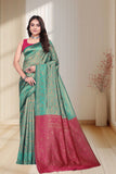 Designer Jacquard Silk Saree with Traditional Woven Floral Border