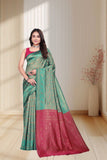Designer Jacquard Silk Saree with Traditional Woven Floral Border