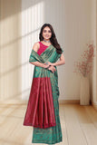 Designer Jacquard Silk Saree with Traditional Woven Floral Border