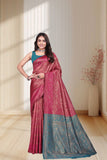 Designer Jacquard Silk Saree with Traditional Woven Floral Border