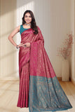 Designer Jacquard Silk Saree with Traditional Woven Floral Border