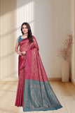 Designer Jacquard Silk Saree with Traditional Woven Floral Border