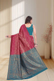 Designer Jacquard Silk Saree with Traditional Woven Floral Border
