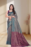 Designer Jacquard Silk Saree with Traditional Woven Floral Border