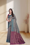 Designer Jacquard Silk Saree with Traditional Woven Floral Border