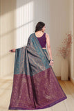 Designer Jacquard Silk Saree with Traditional Woven Floral Border
