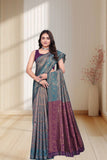 Designer Jacquard Silk Saree with Traditional Woven Floral Border