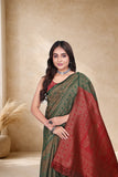Designer Jacquard Silk Saree with Floral Woven Motifs and Contrast Pallu