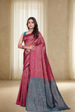 Traditional Woven Silk Saree with Brocade Border and Contrast Pallu