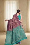Traditional Woven Silk Saree with Brocade Border and Contrast Pallu