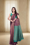 Traditional Woven Silk Saree with Brocade Border and Contrast Pallu