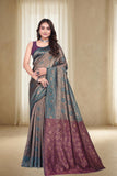 Traditional Woven Silk Saree with Brocade Border and Contrast Pallu