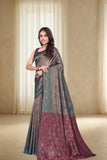 Traditional Woven Silk Saree with Brocade Border and Contrast Pallu