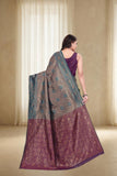 Traditional Woven Silk Saree with Brocade Border and Contrast Pallu