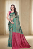 Traditional Woven Silk Saree with Brocade Border and Contrast Pallu