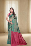 Traditional Woven Silk Saree with Brocade Border and Contrast Pallu