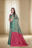 Traditional Woven Silk Saree with Brocade Border and Contrast Pallu