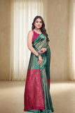 Traditional Woven Silk Saree with Brocade Border and Contrast Pallu