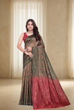Traditional Woven Silk Saree with Brocade Border and Contrast Pallu
