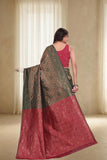 Traditional Woven Silk Saree with Brocade Border and Contrast Pallu