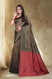 Elegant Jacquard Silk Saree with Floral Woven Design
