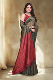 Elegant Jacquard Silk Saree with Floral Woven Design