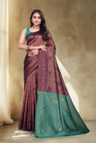 Elegant Jacquard Silk Saree with Floral Woven Design