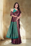 Elegant Jacquard Silk Saree with Floral Woven Design