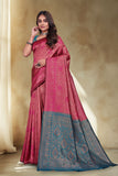 Elegant Jacquard Silk Saree with Floral Woven Design