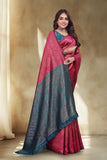 Elegant Jacquard Silk Saree with Floral Woven Design