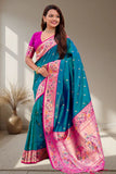 Elegant Traditional Designer Silk Saree with Floral Border