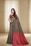 Traditional Woven Silk Saree with Brocade Border and Contrast Pallu
