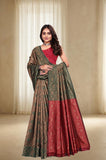 Traditional Woven Silk Saree with Brocade Border and Contrast Pallu