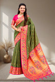 Elegant Traditional Designer Silk Saree with Floral Border