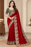 Premium Embroidered Designer Saree with Matching Blouse