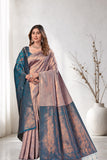 Traditional Jacquard Silk Saree with Woven Floral Motifs and Designer Border