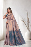 Traditional Jacquard Silk Saree with Woven Floral Motifs and Designer Border