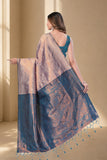 Traditional Jacquard Silk Saree with Woven Floral Motifs and Designer Border