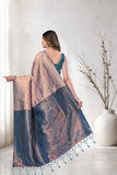 Traditional Jacquard Silk Saree with Woven Floral Motifs and Designer Border