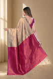 Traditional Jacquard Silk Saree with Woven Floral Motifs and Designer Border