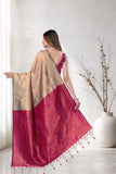 Traditional Jacquard Silk Saree with Woven Floral Motifs and Designer Border