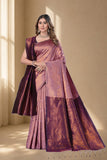 Traditional Jacquard Silk Saree with Woven Floral Motifs and Designer Border