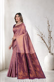 Traditional Jacquard Silk Saree with Woven Floral Motifs and Designer Border