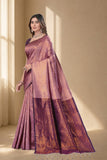 Traditional Jacquard Silk Saree with Woven Floral Motifs and Designer Border