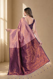 Traditional Jacquard Silk Saree with Woven Floral Motifs and Designer Border