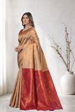 Traditional Jacquard Silk Saree with Woven Floral Motifs and Designer Border