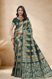 Designer Jacquard Silk Saree with Floral and Traditional Woven Motifs